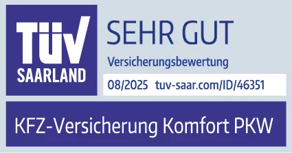 TÜV Saarland Siegel "sehr gut" für Kfz-Versicherung Komfort PKW