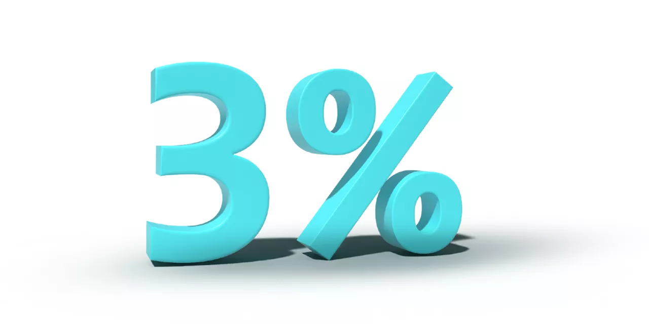 Zielony, trójwymiarowy obiekt o kształcie 3%.