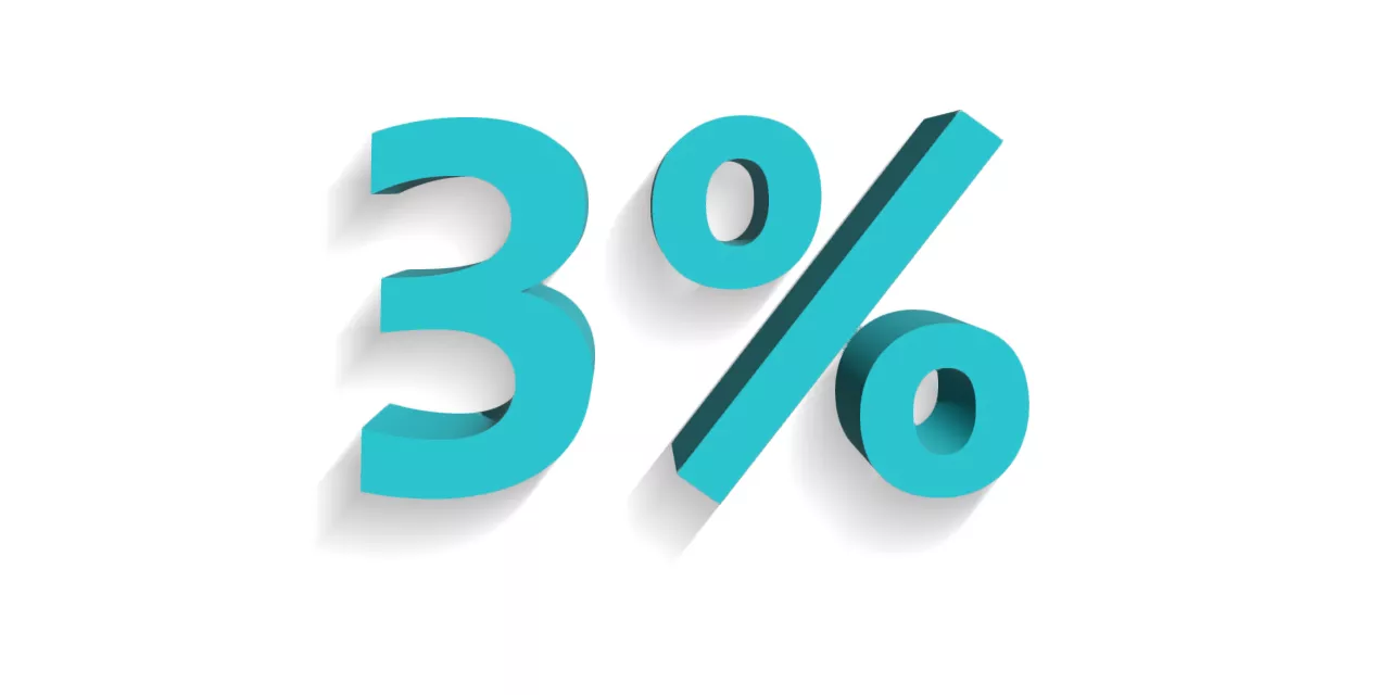 Zielony, trójwymiarowy obiekt o kształcie 3%.