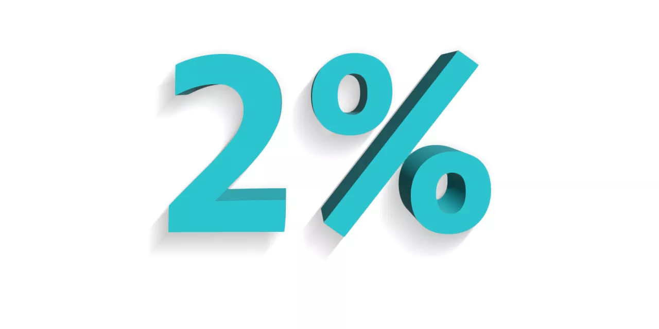 Jasnozielony, trójwymiarowy obiekt o kształcie 2%.