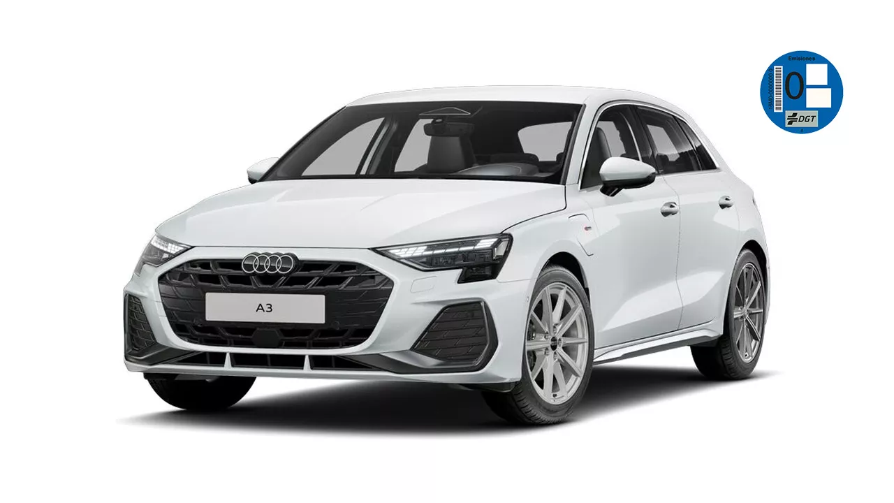 Audi A3 blanco con topo 0 DGT