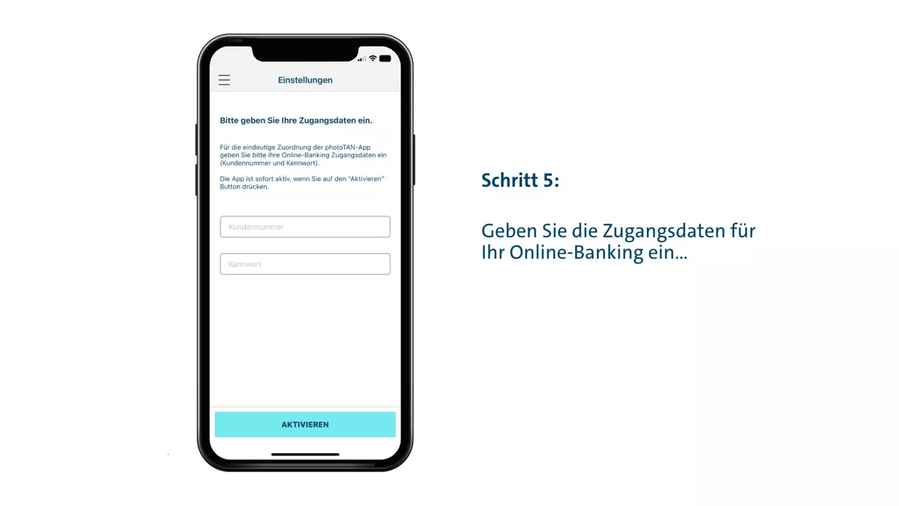 Schritt 5: Geben Sie die Zugangsdaten für Ihr Online-Banking ein.