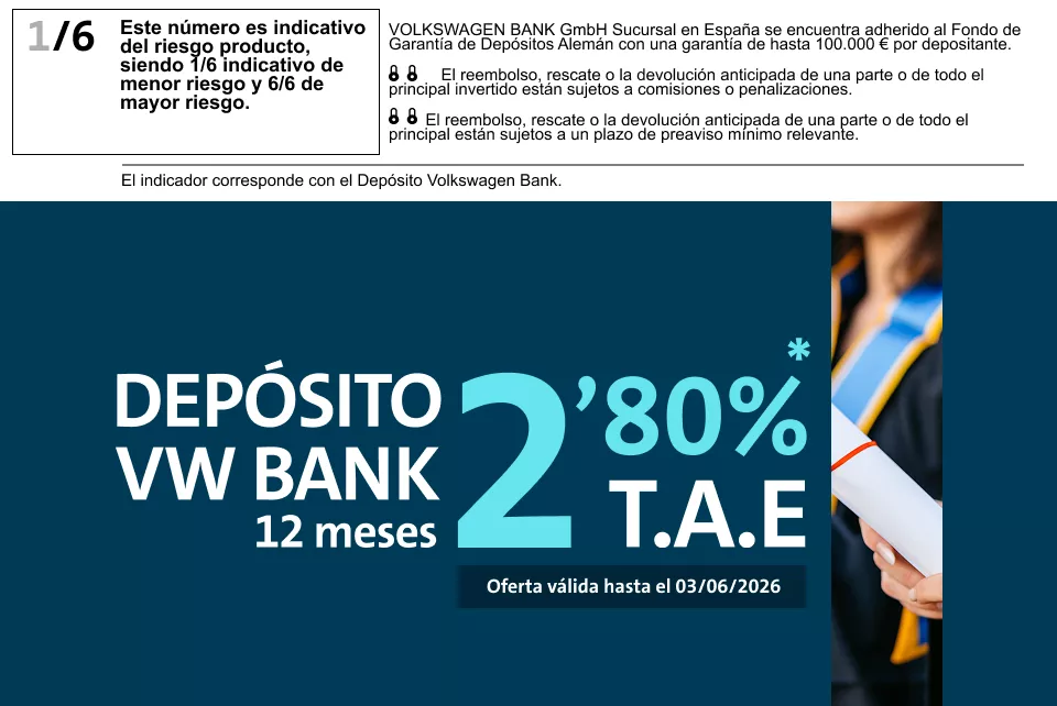 Ilustración de Depósito Volkswagen Bank a 12 meses 