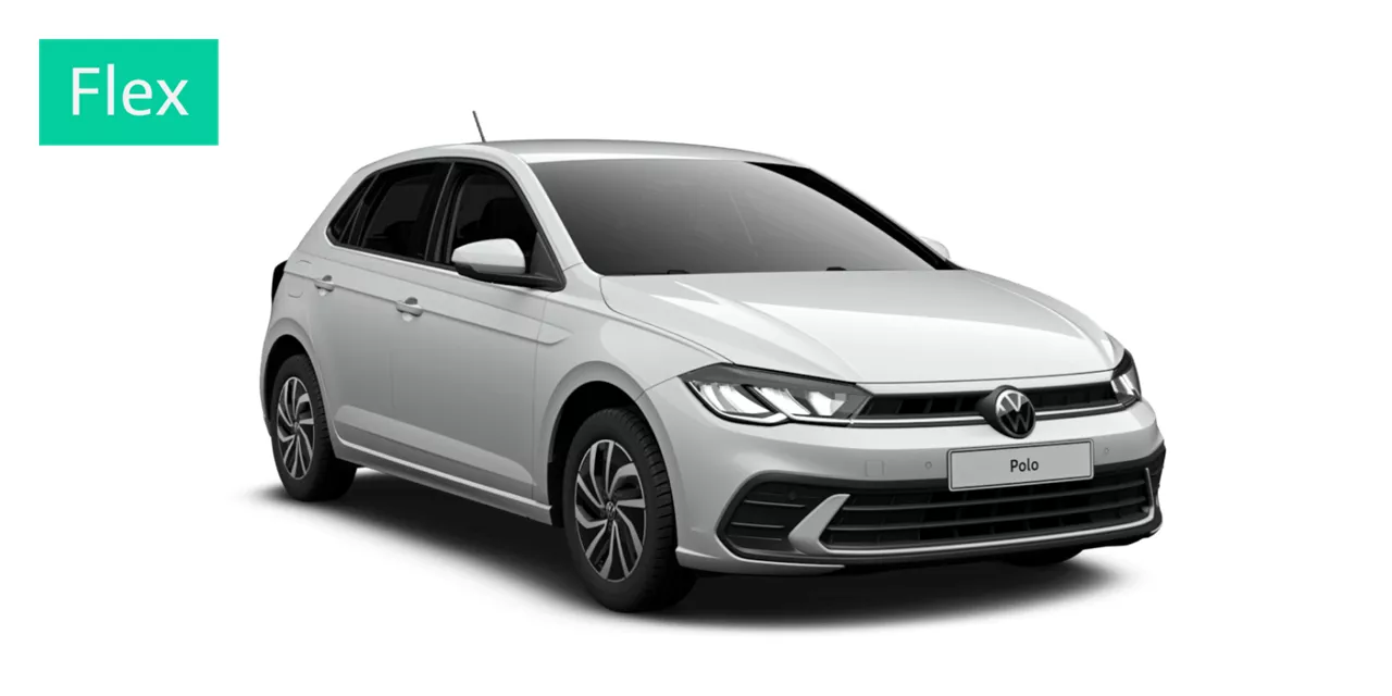 Vista lateral de un volkswagen Polo Renting