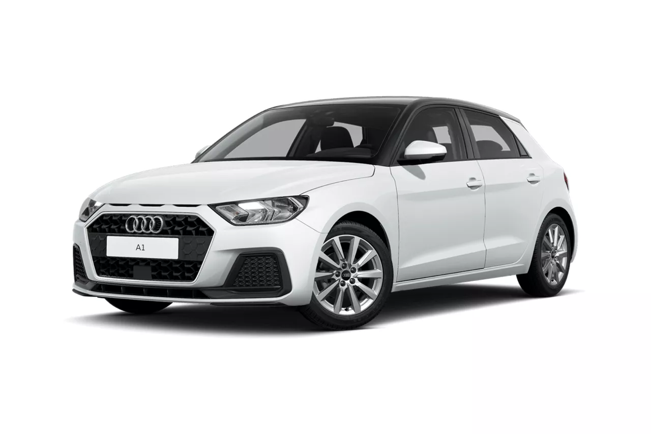 Audi A1 Sportback color blanco sobre fondo blanco