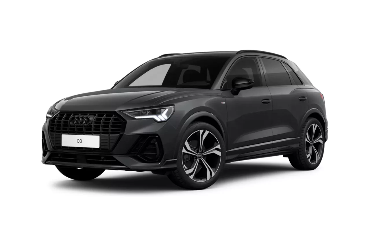 Alquiler SUV: Audi Q3 Sportback, Audi on demand, color negro sobre fondo blanco