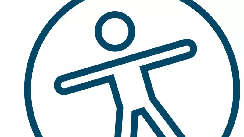 Symbol einer Person mit ausgestrecktem Arm