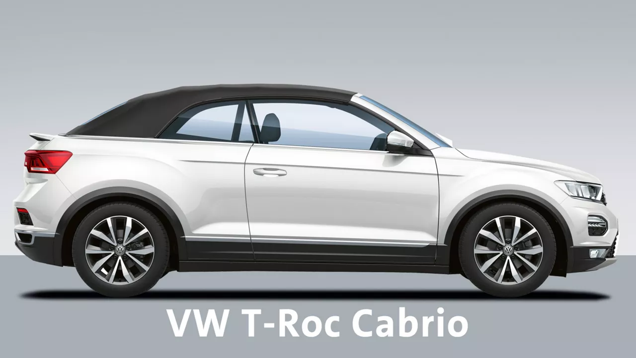 weisses-vw-t-roc-cabrio-vor-grauem-hintergrund