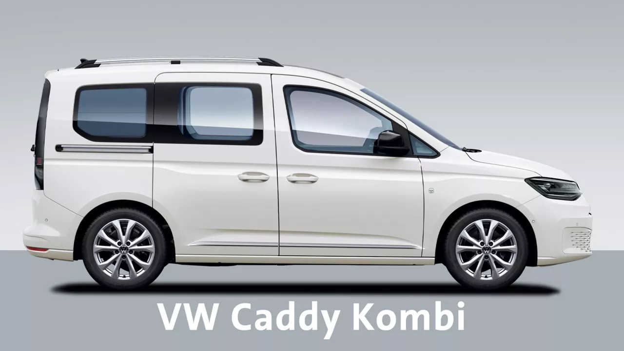 weisser-vw-caddy-kombi-vor-grauem-hintergrund