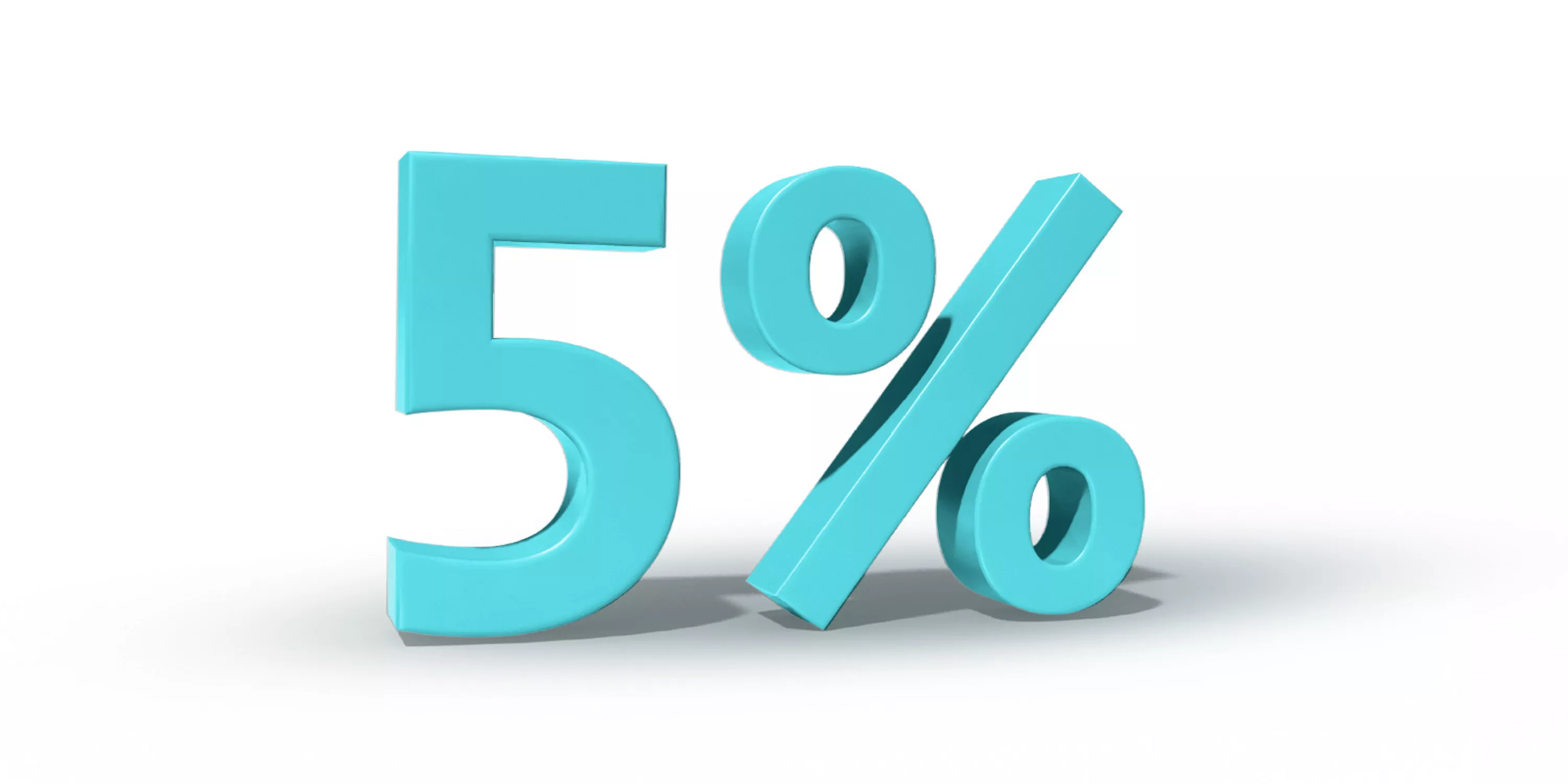 Granatowy, trójwymiarowy obiekt o kształcie 5%.