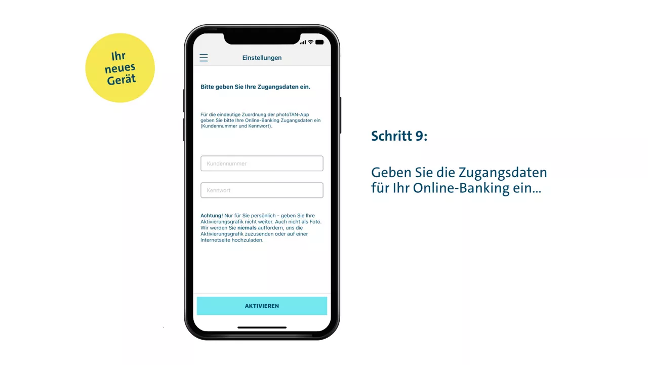 Schritt 9: Geben Sie die Zugangsdaten für Ihr Online-Banking ein…